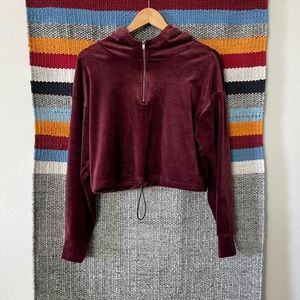 Forever 21 Maroon Velvet Feel Sweater